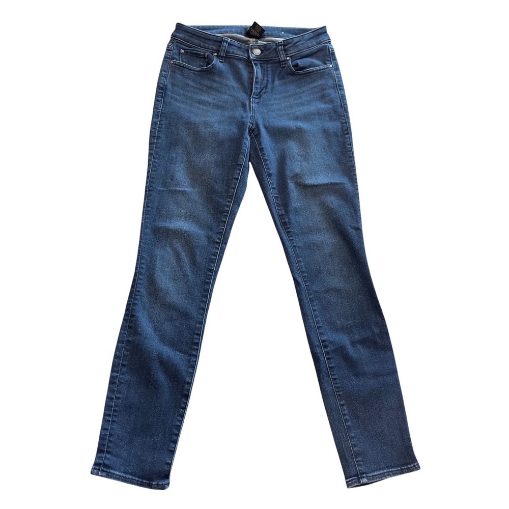 Ann Taylor Factory Womens Curvy Skinny Jeans Dark Wash Blue Size 4 456925